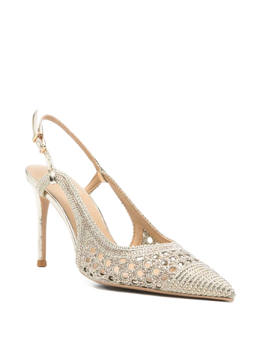 chiconic Slingback pumps met geperforeerde details Goud