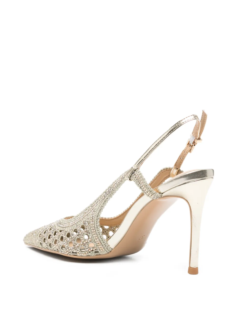 chiconic Slingback pumps met geperforeerde details Goud