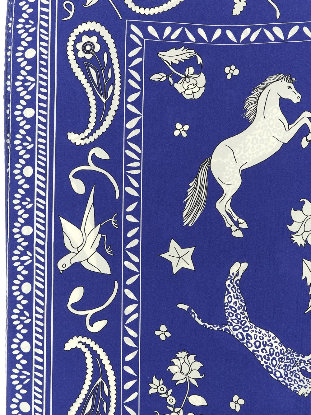  Alberto Biani Patterned Silk Scarf - Blue 