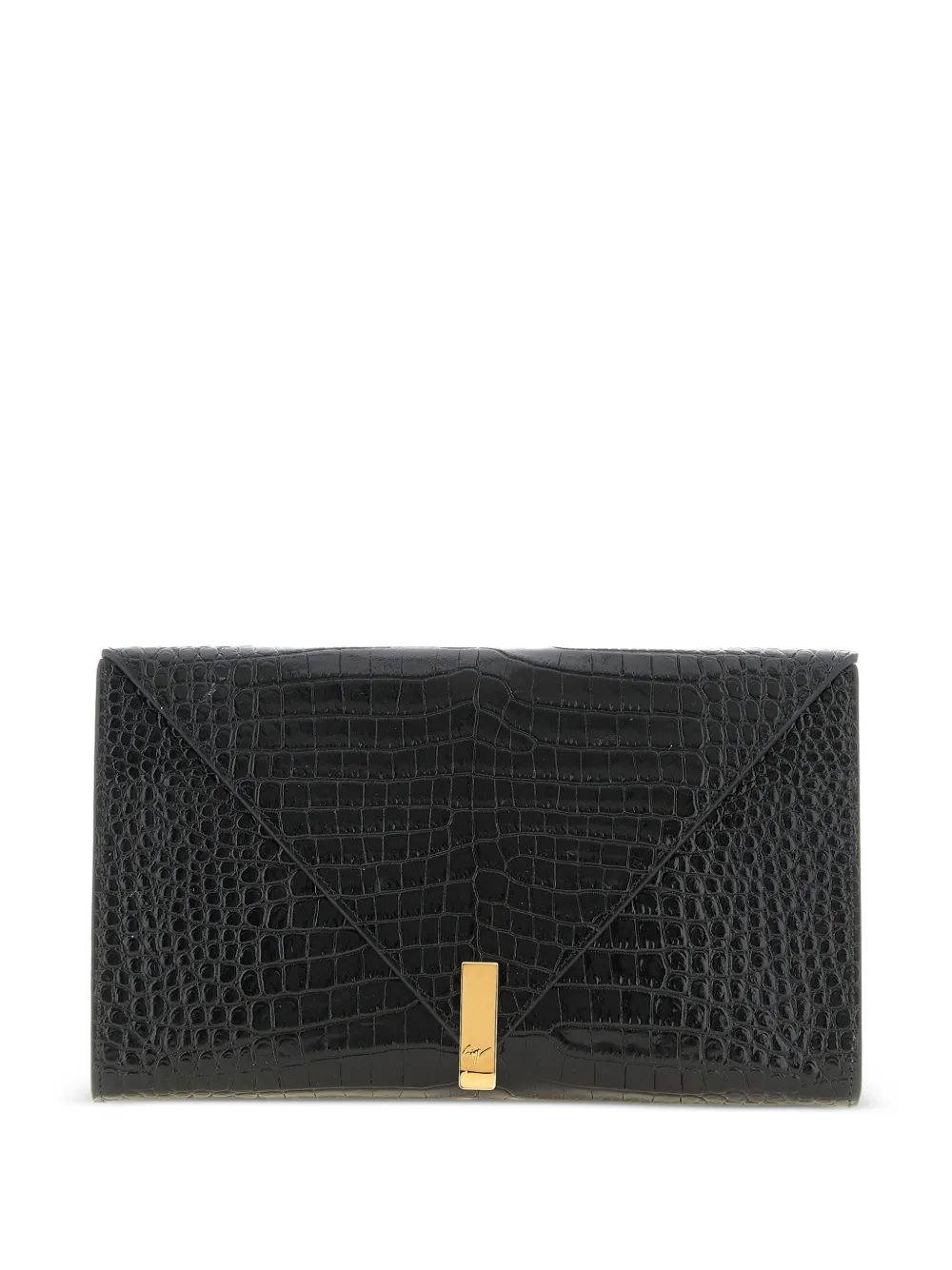 Giuseppe Zanotti croc-print chain envelope clutch bag - Nero