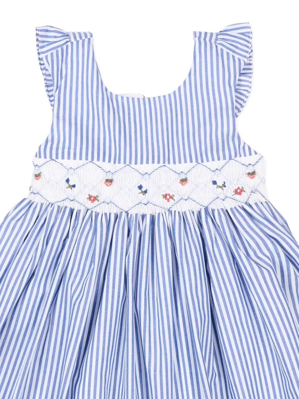  Kidiwi Ruffled Striped Dress - Blue 