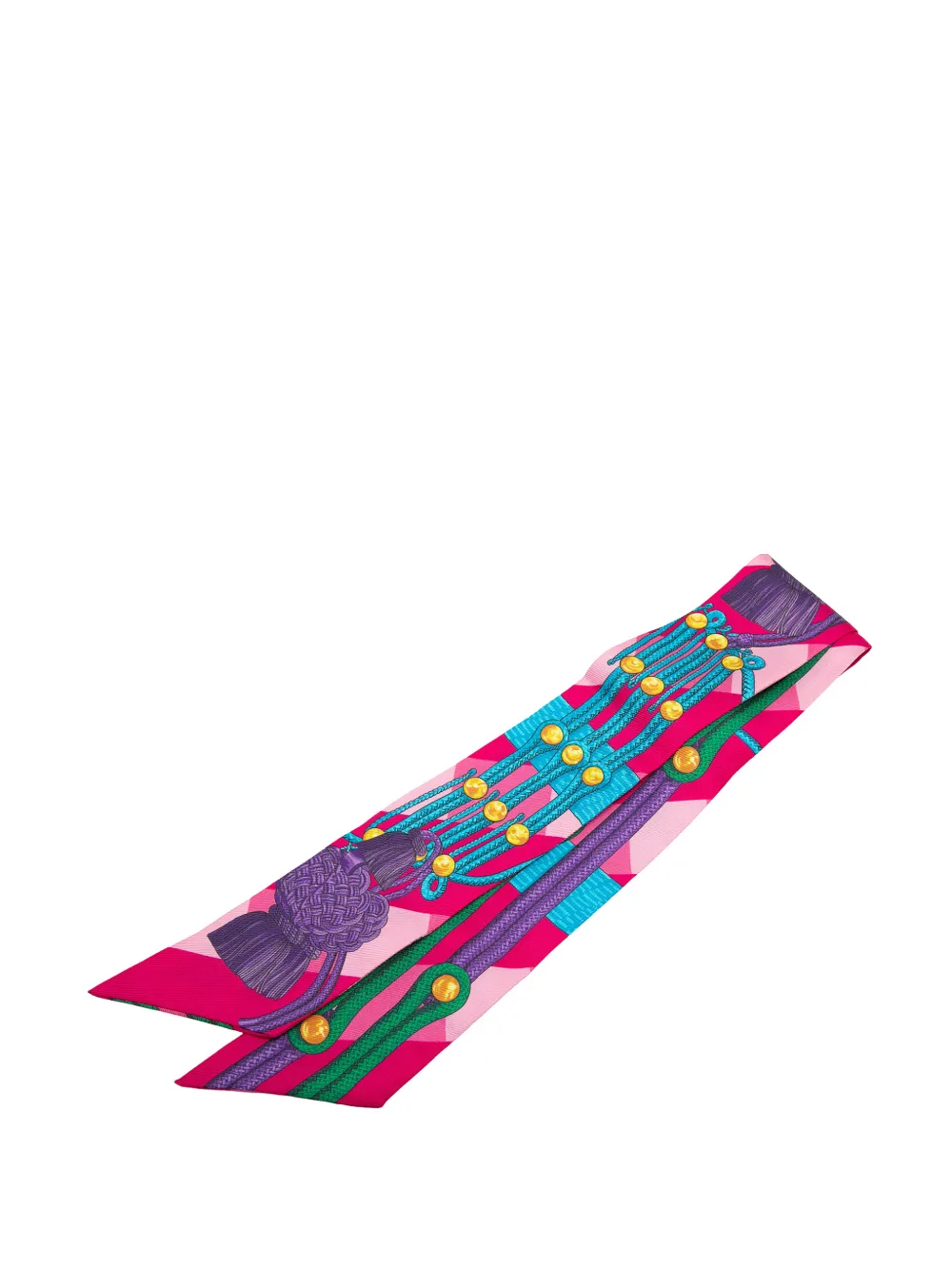 Hermès Pre-Owned 2000-2015 Brandebourgs Silk Twilly Scarf scarves - Rosa