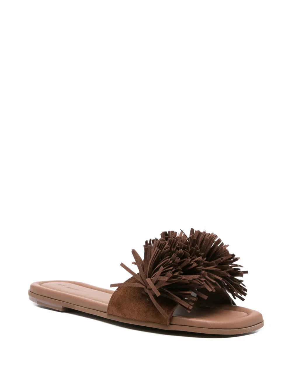 Inuikii Fringes Flower suède sandalen Bruin