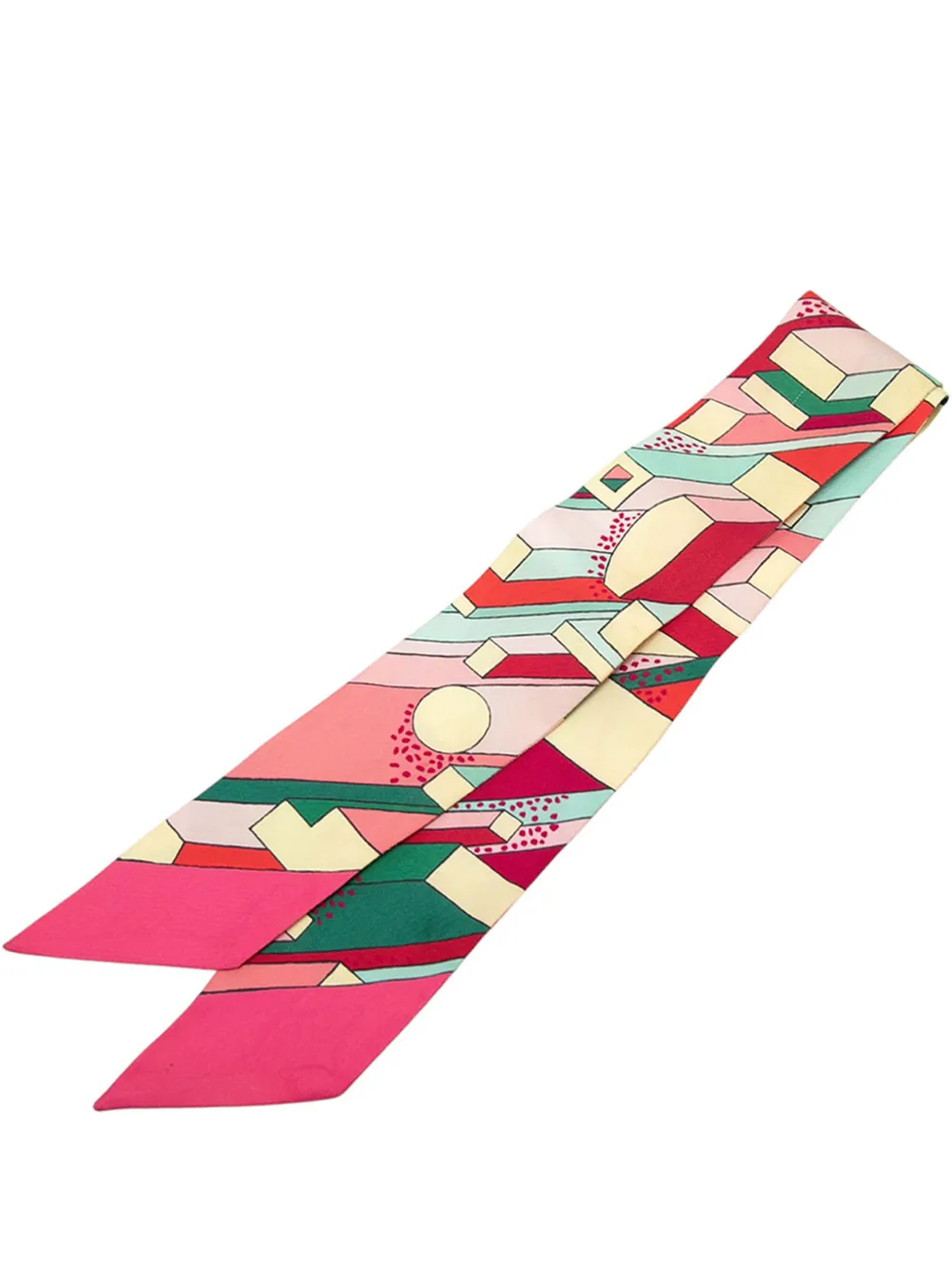 Hermès Pre-Owned 1990-2026 On A Summer Day Silk Twilly Scarf scarves - Rosa