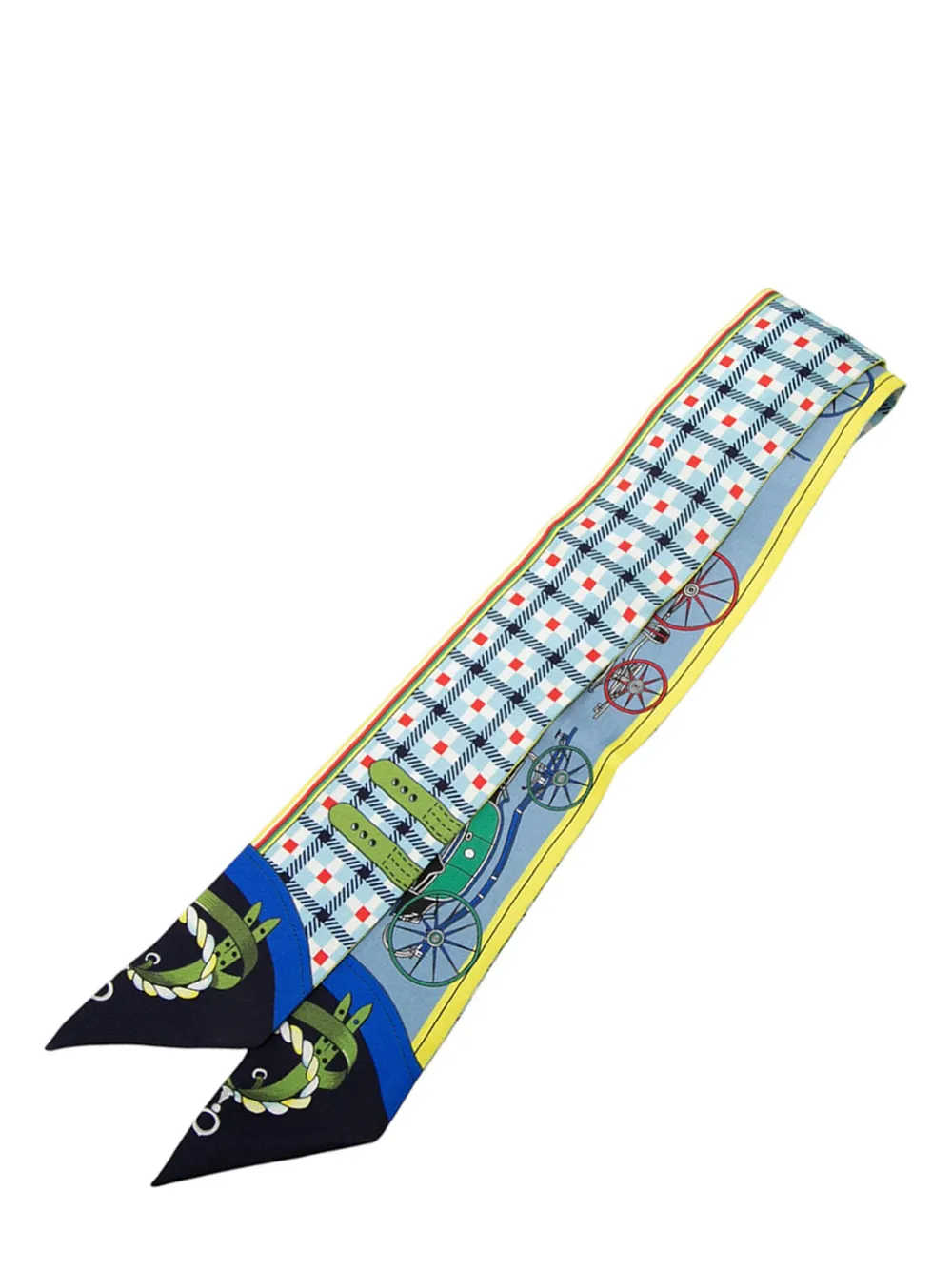 Hermès Pre-Owned 2000-2026 Les Voitures Nouvelles Silk Twilly Scarf scarves - Blau