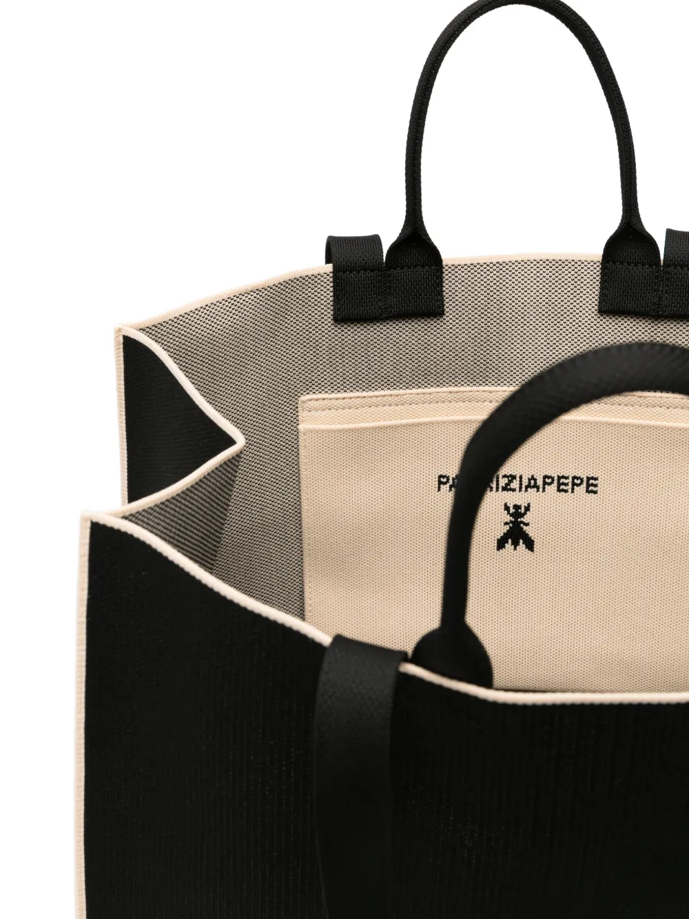 Patrizia Pepe Shopper met gingham ruit Zwart