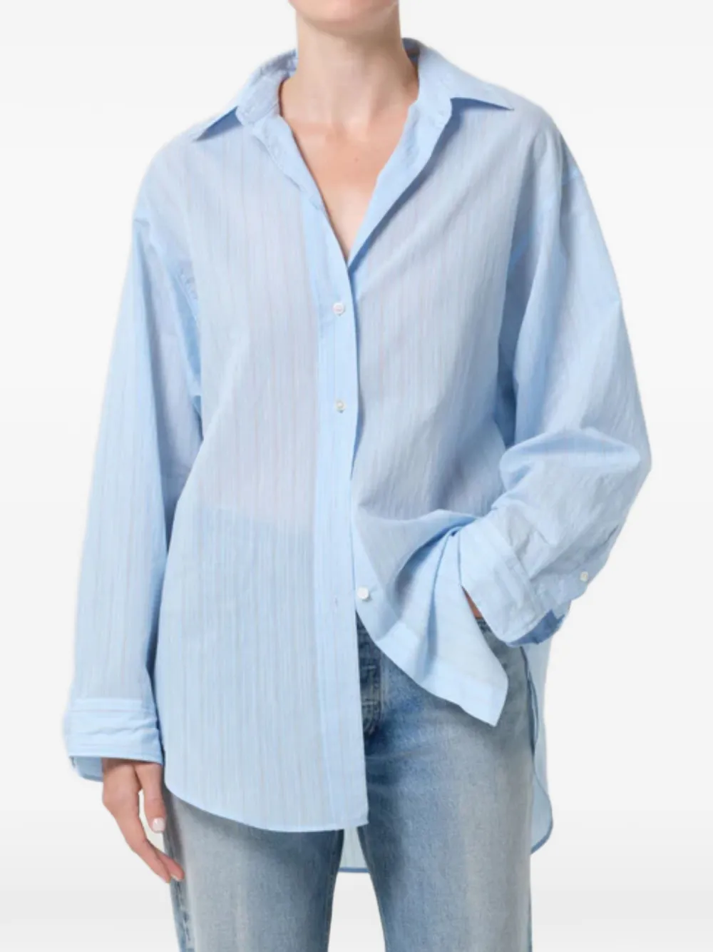 AGOLDE Sona striped sona shirt - Blu