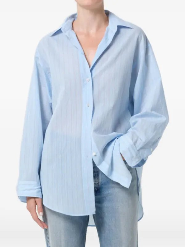 Agolde Sona Stripes Shirt in Blue