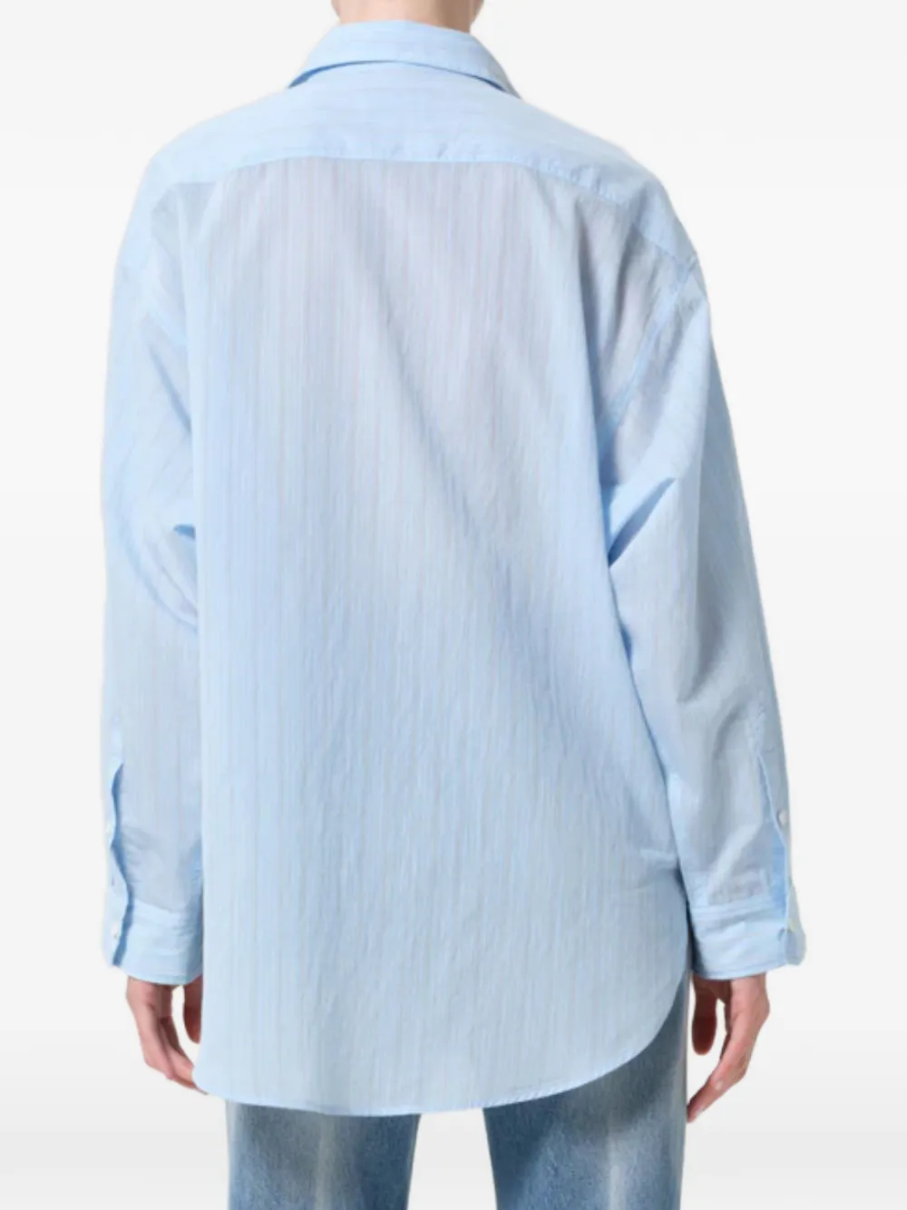 AGOLDE Sona gestreepte blouse Blauw