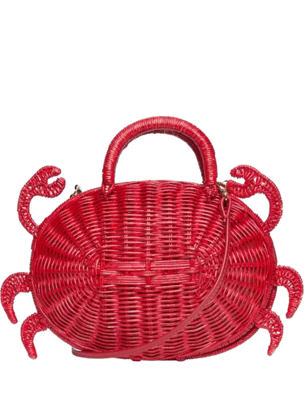 Poolside July Crab woven clutch bag - Rosso