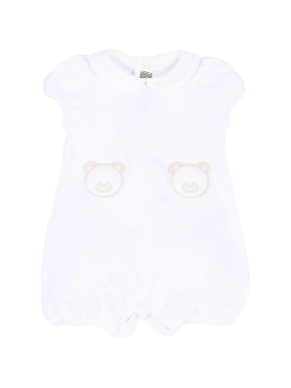 Little Bear bear embroidery babywear - Bianco