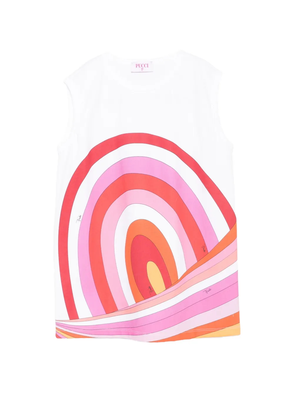 PUCCI Junior graphic-print sleeveless top - Bianco