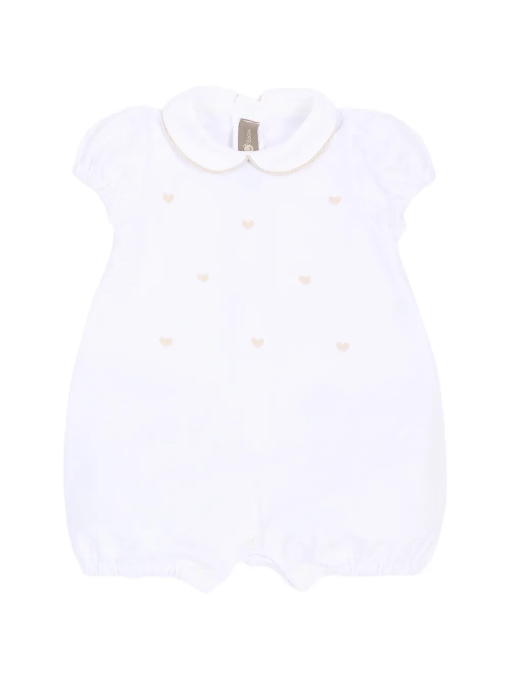 Little Bear heart appliqué babygrow - Bianco