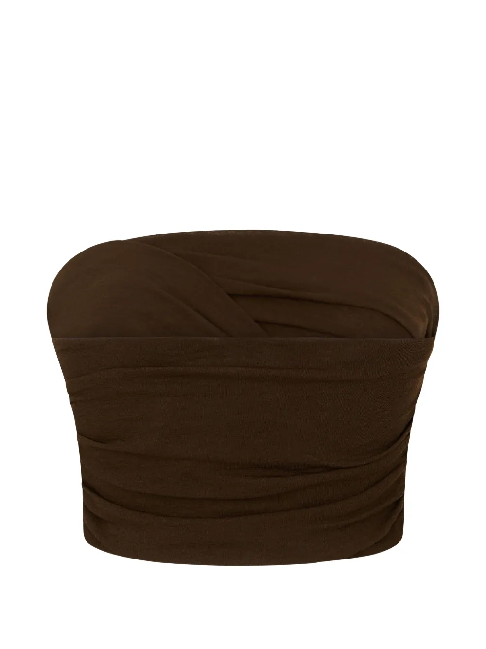 GANNI Gedraaide bandeau top Bruin