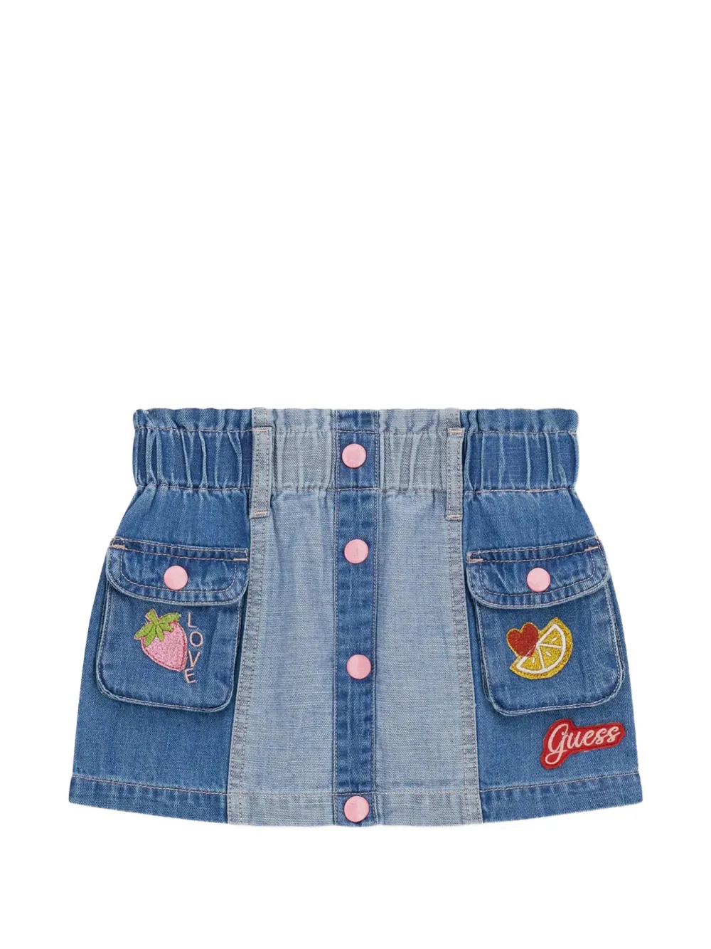 guess kids buttoned denim skirt - Blu