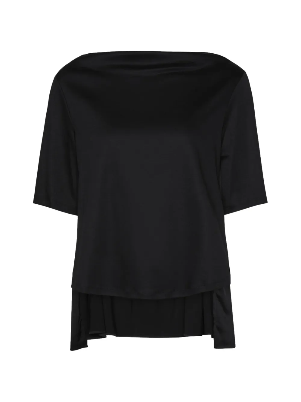 ELENA MIRO` boat-neck tiered top - Nero