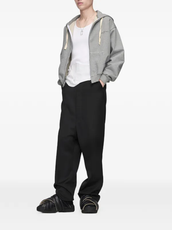 Maison Margiela Zipped Hooded Sweatshirt | Grey | FARFETCH