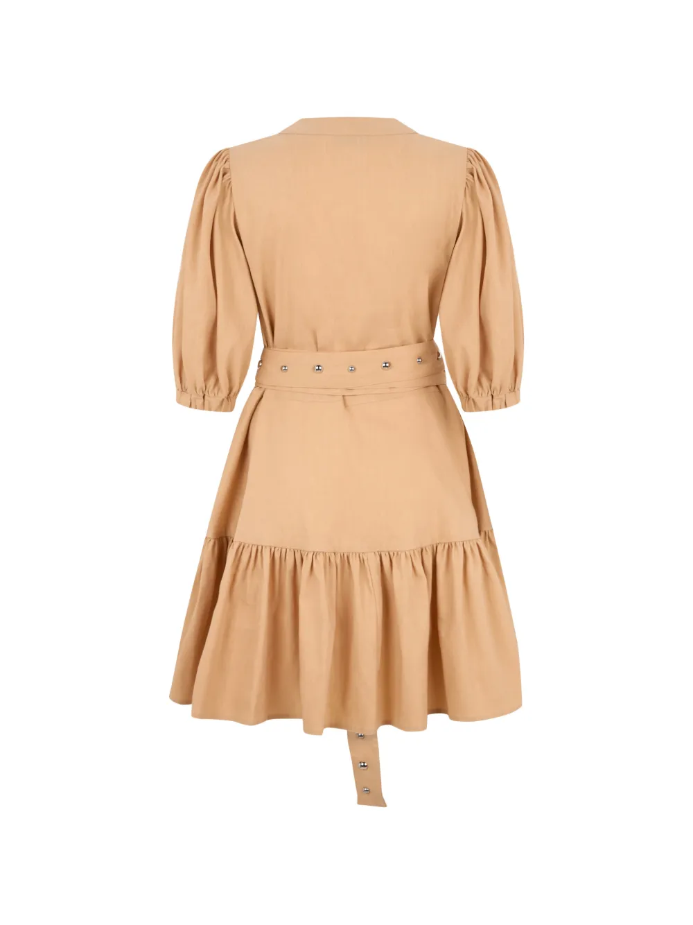 Les Filles d'Eva Gelaagde jurk met studs Beige