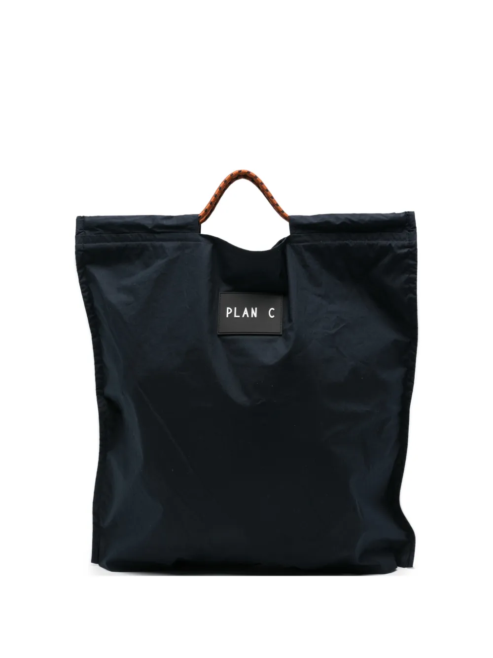 Plan C logo-patch rope-handle tote bag - Blu