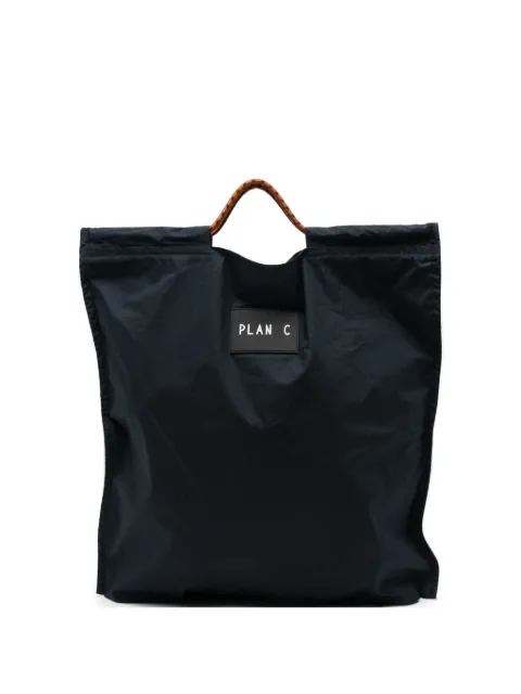 Plan C logo-patch rope-handle tote bag