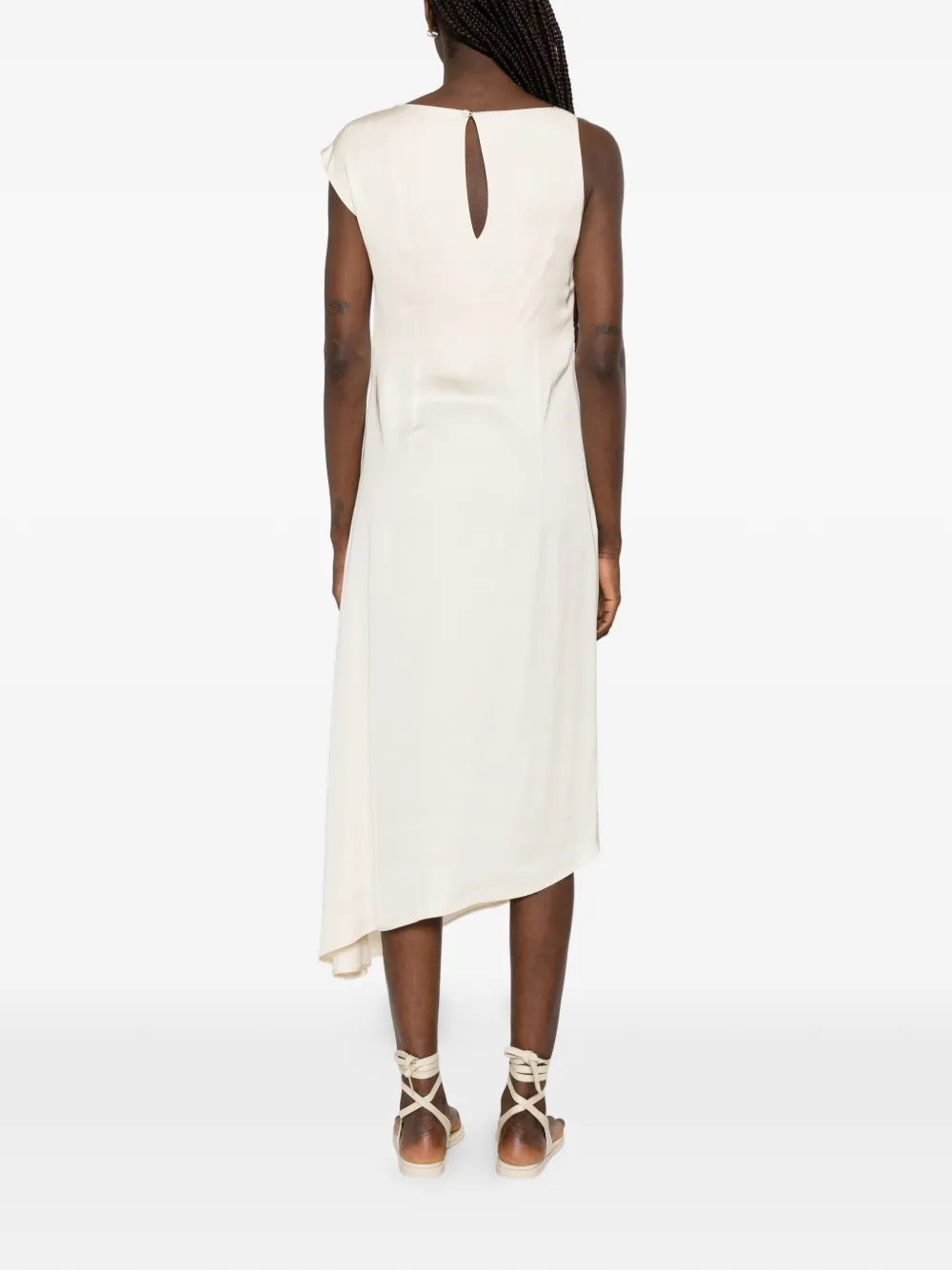 Peserico Gedrapeerde verfraaide jurk Beige