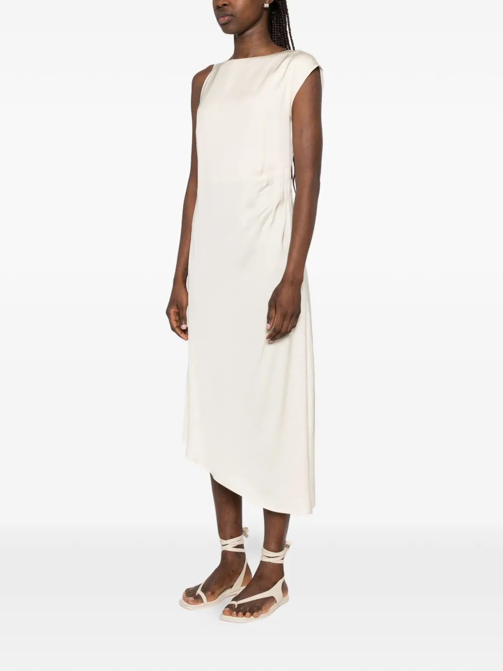 Peserico Gedrapeerde verfraaide jurk Beige