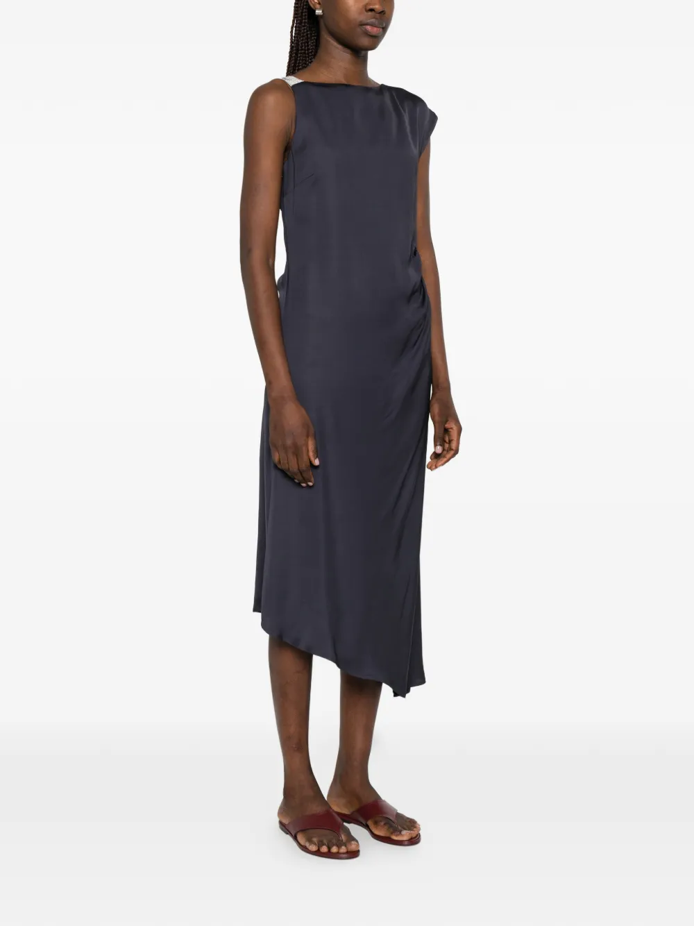 Peserico Gedrapeerde verfraaide jurk Blauw