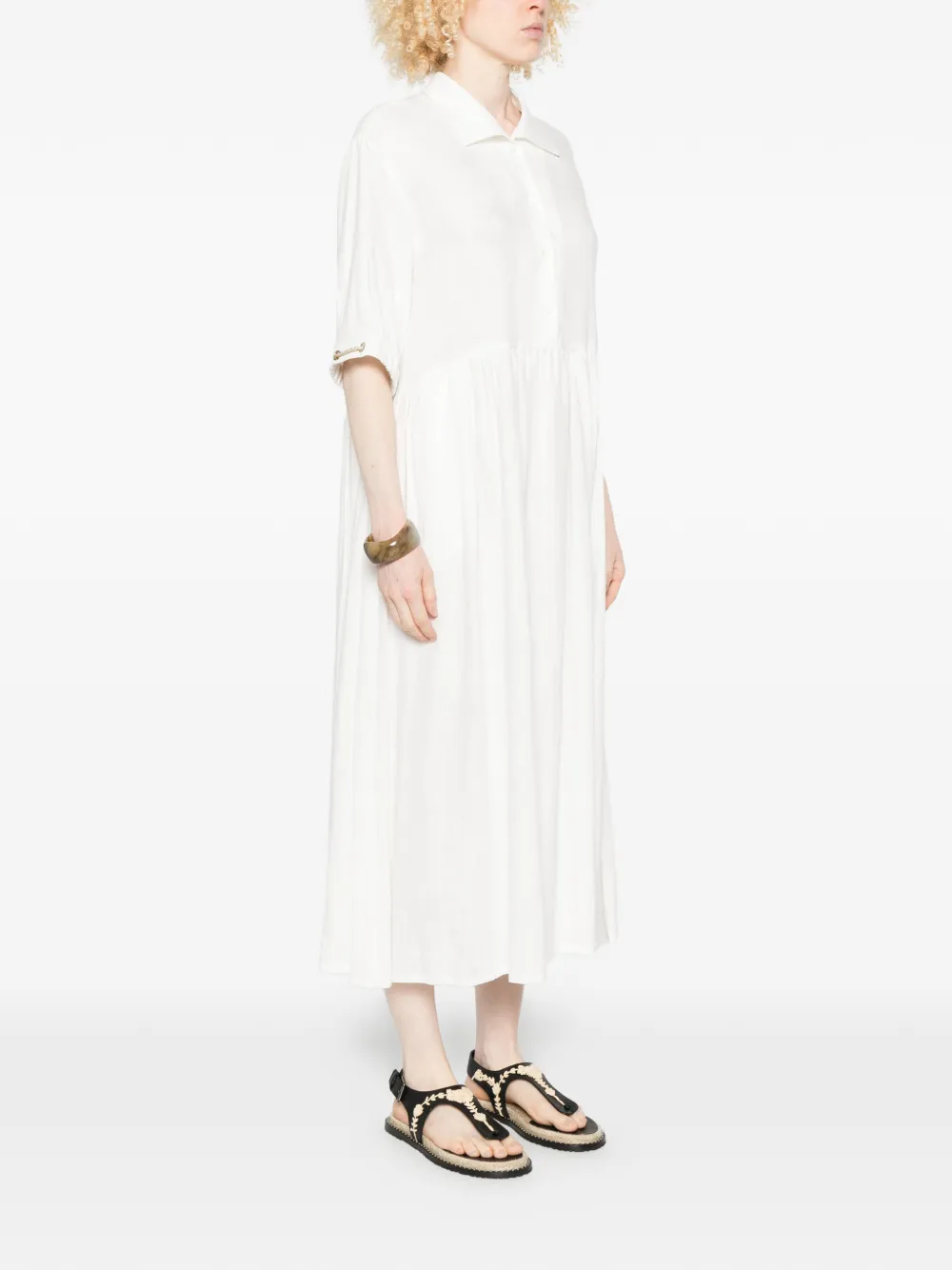 Herno Midi-jurk met knopen Beige