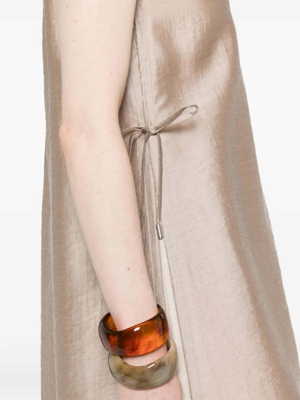 Peserico Mouwloze midi-jurk Beige