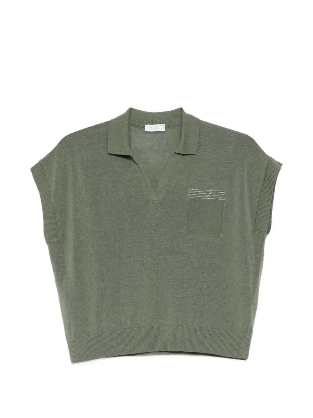 Peserico polo-collar sweater - Verde