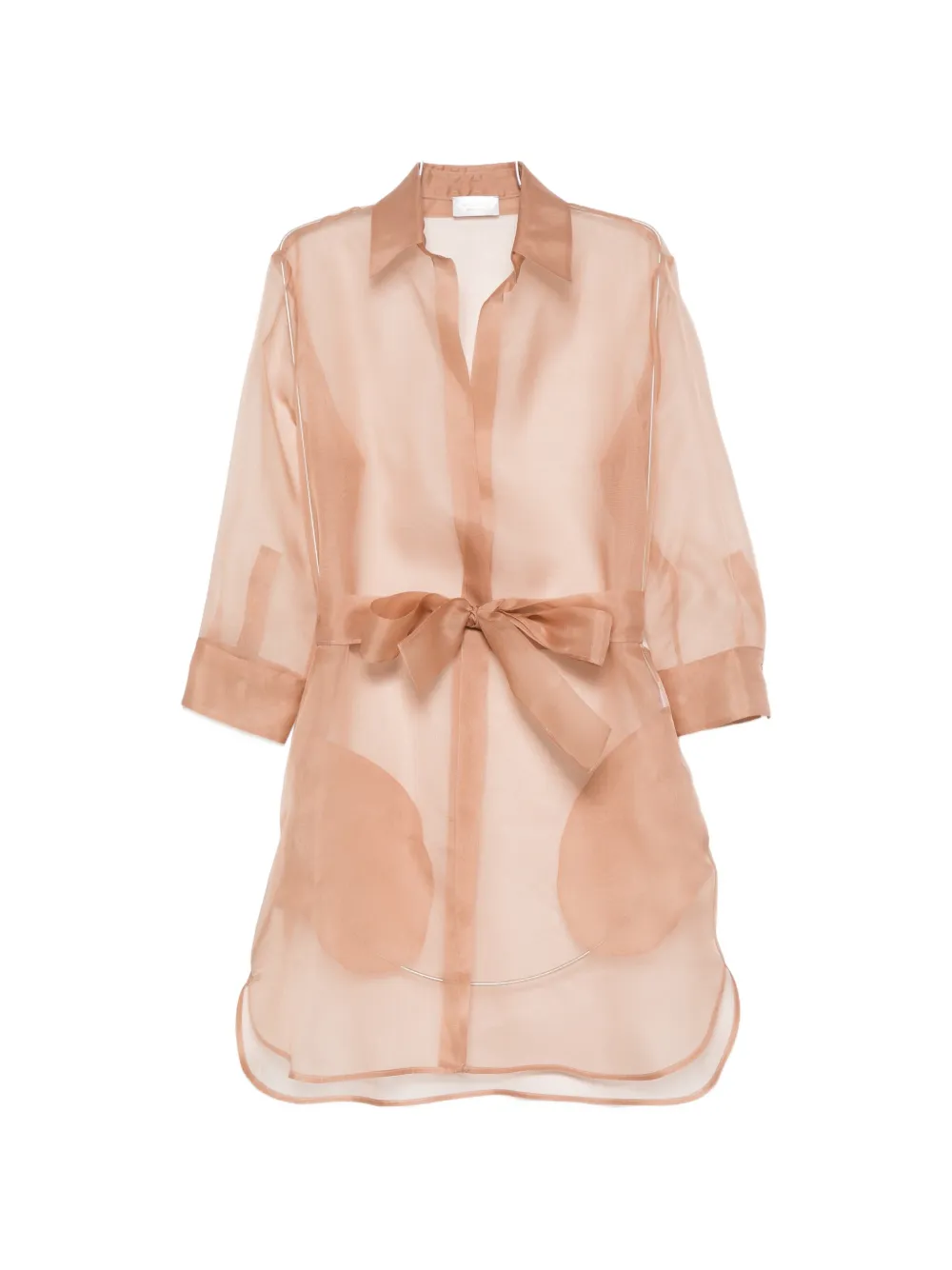 Mazzarelli organza sheer shirt - Neutrals
