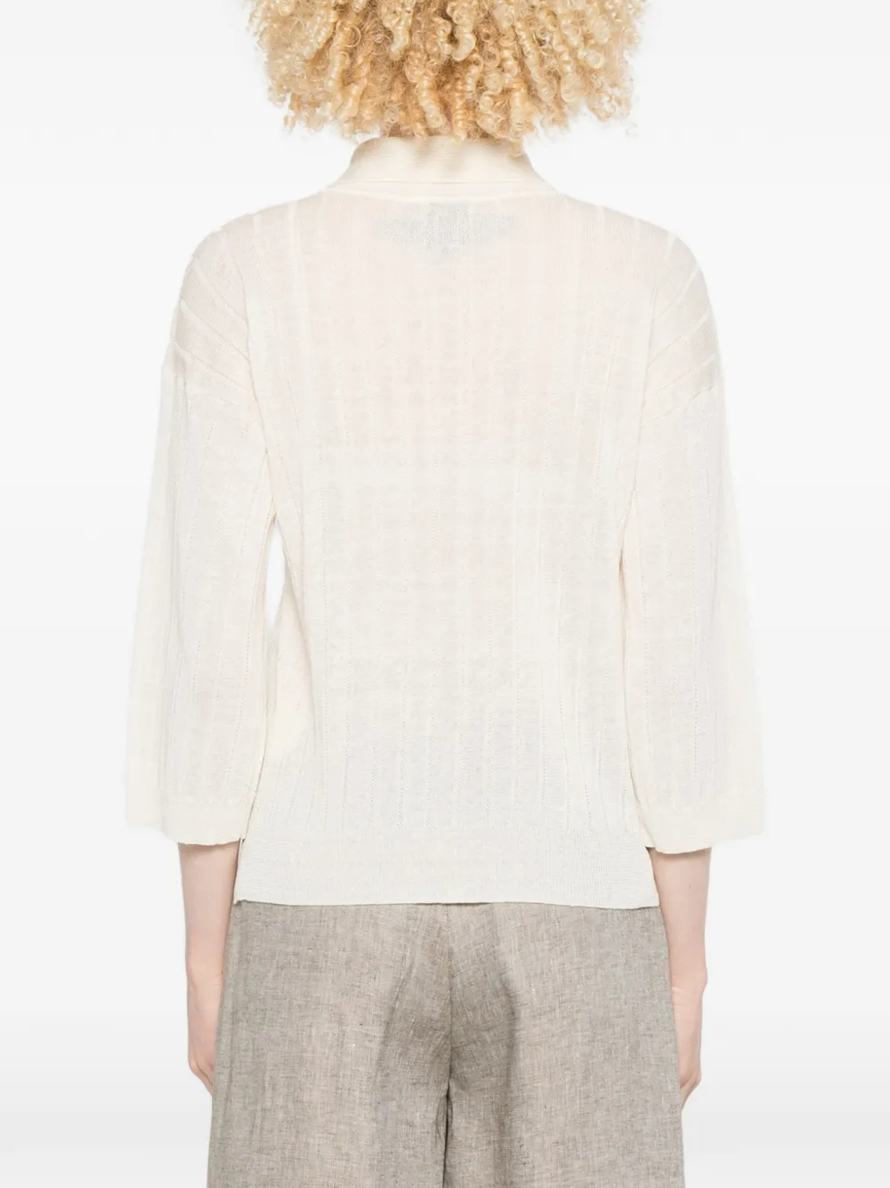 Peserico Ribgebreid vest Beige
