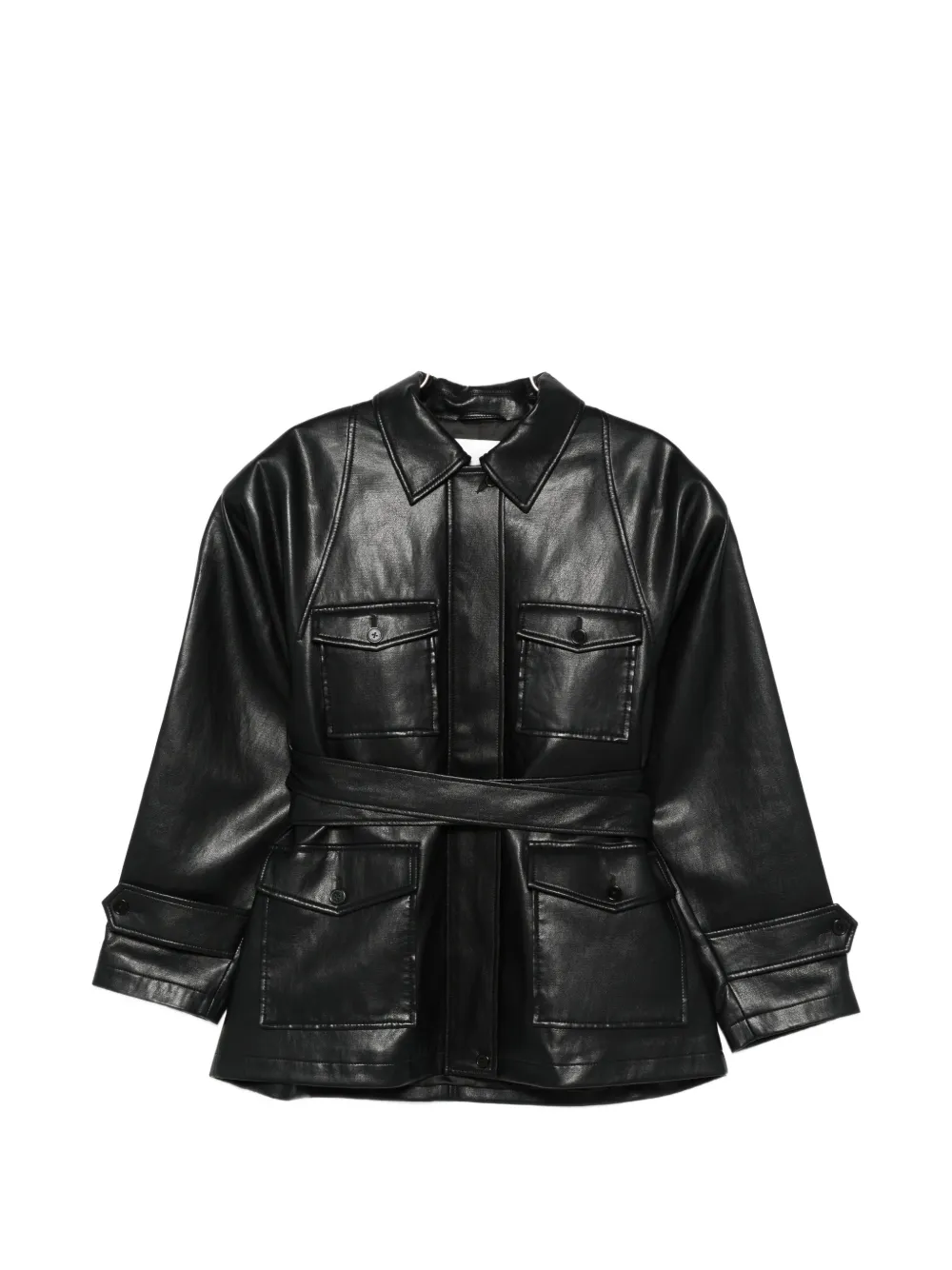 The Frankie Shop Kelia belted pocket coat - Nero