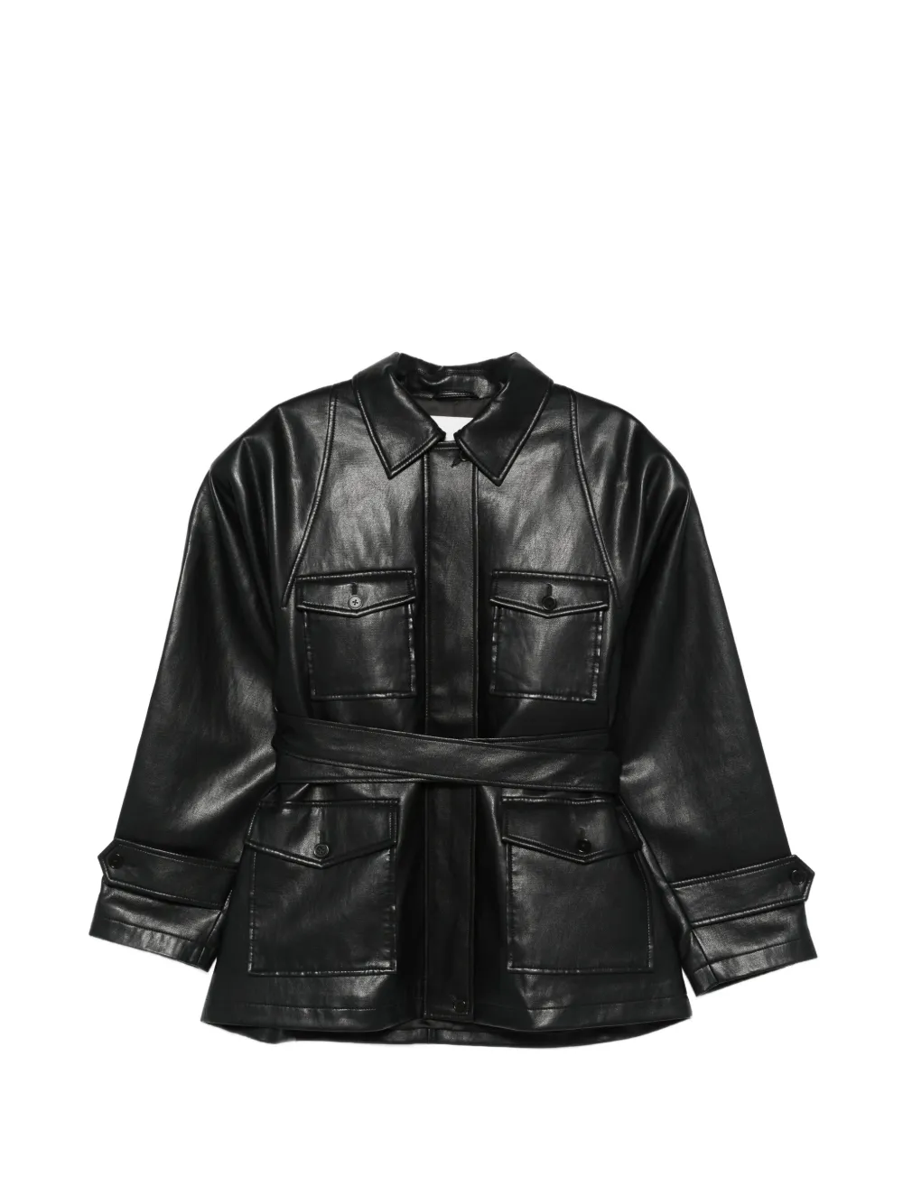 The Frankie Shop Kelia belted pocket coat - Nero