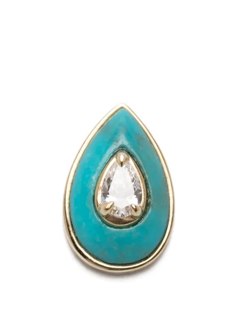 Rainbow K turquoise diamond earring