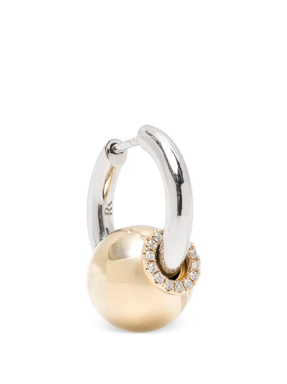 Rainbow K piercing diamond erring - Argento