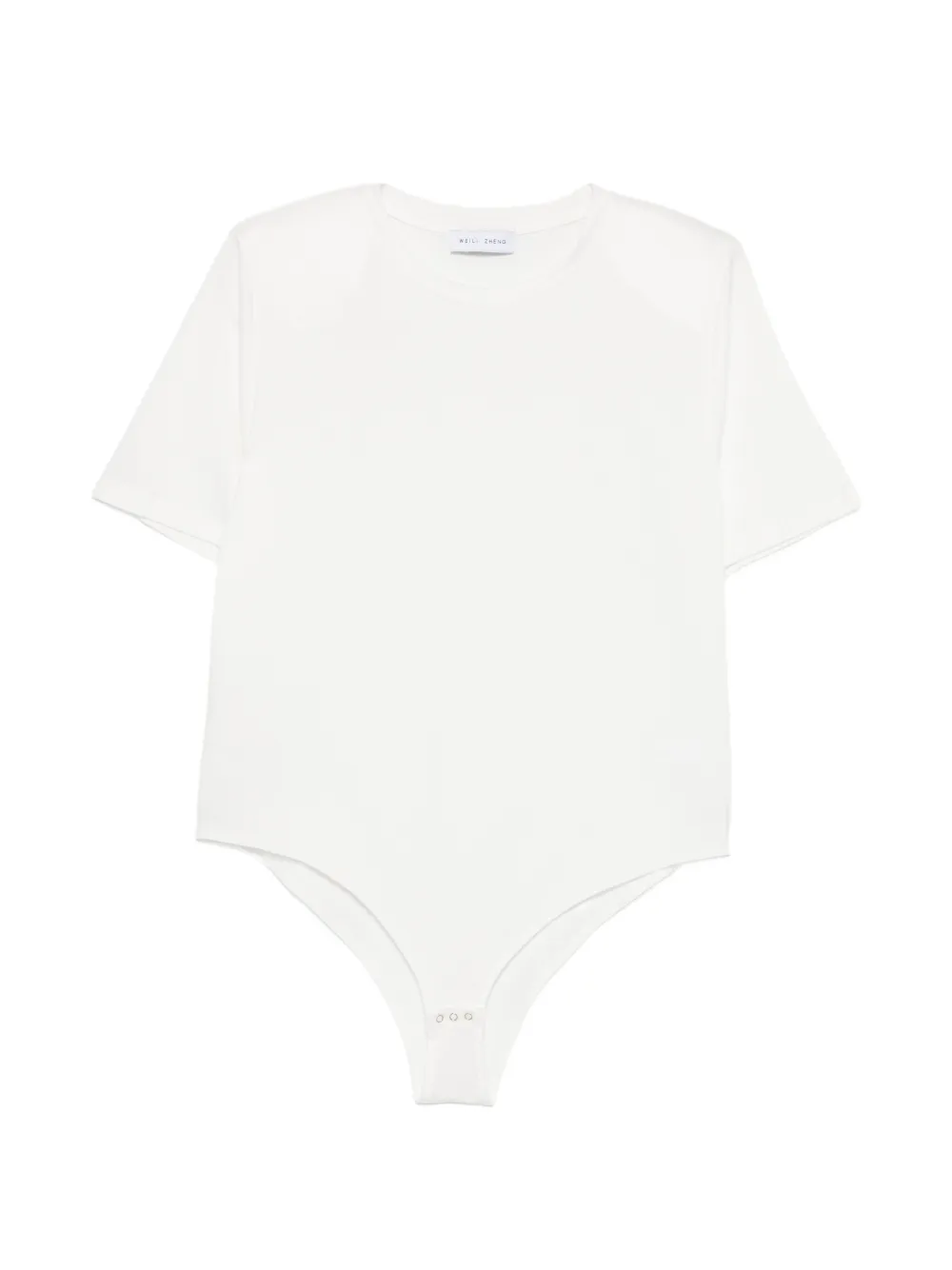 Weili Zheng padded-shoulder short-sleeve T-shirt - Bianco