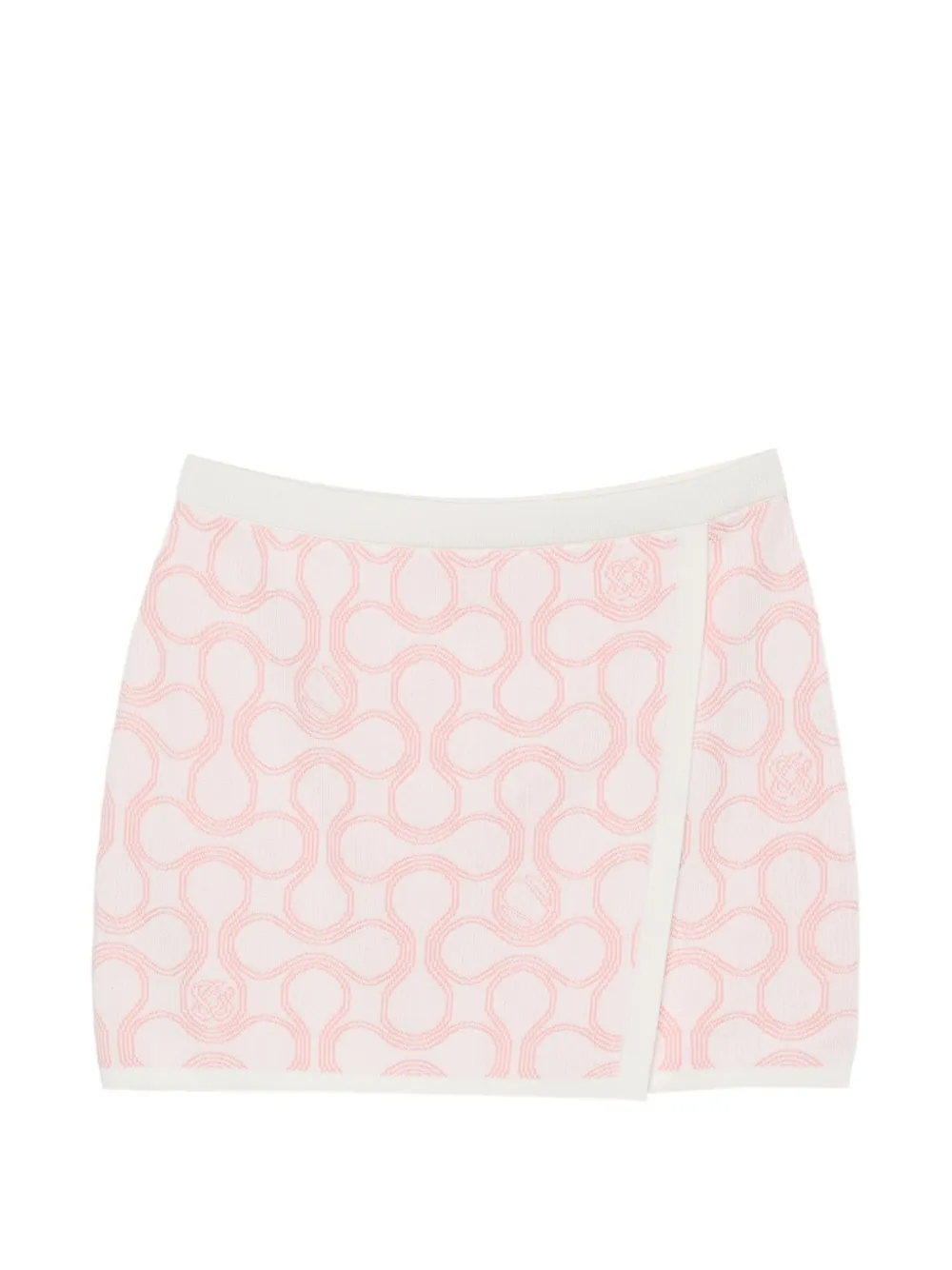 Casablanca geometric print wrap skirt - Weiß