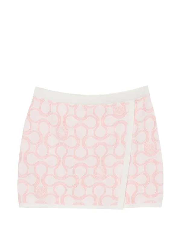 Casablanca Optic Drop Wrap Mini Skirt in White