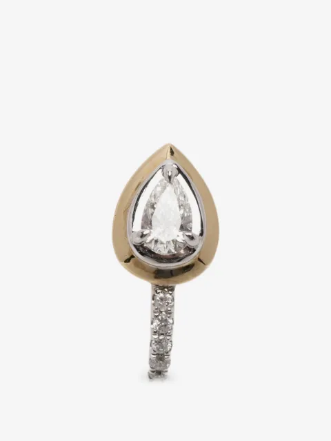 Rainbow K arete con diamante y perla