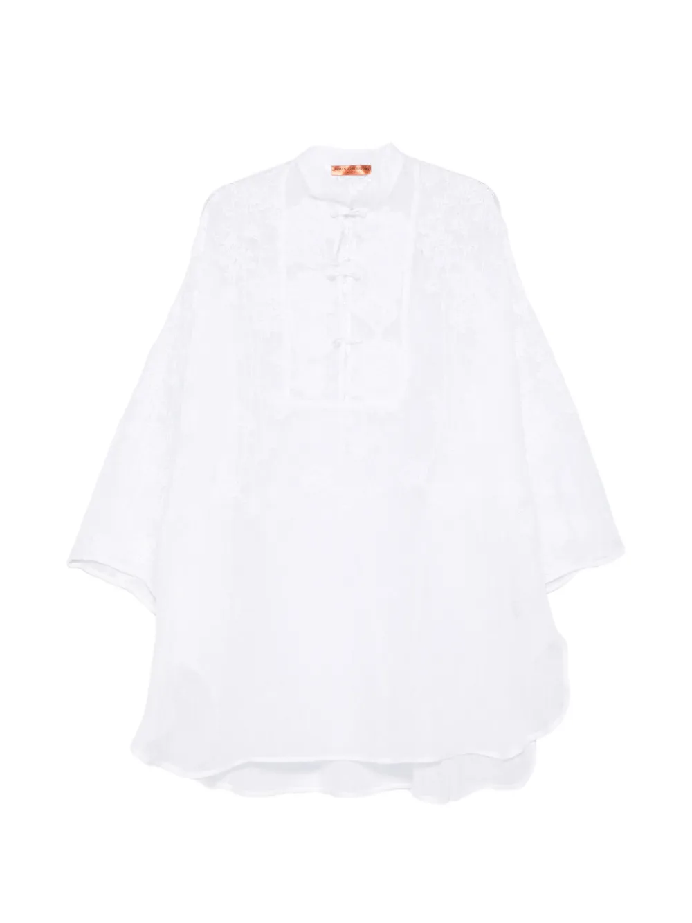 Ermanno Scervino lace buttoned mini dress - Bianco