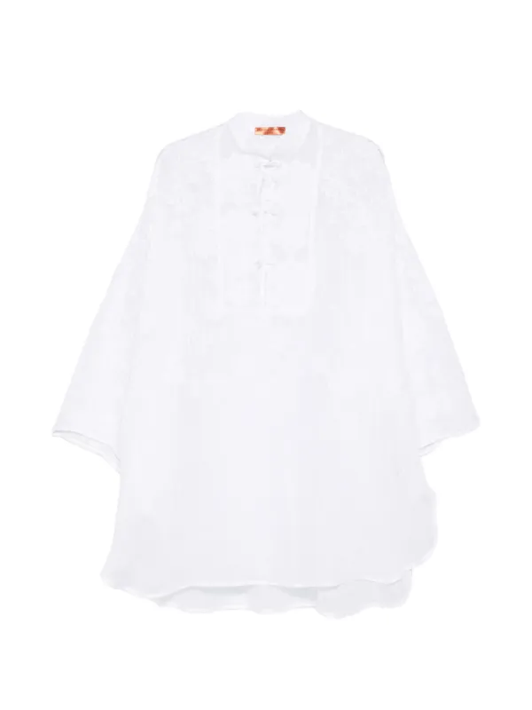 ermanno scervino white lace dress Ermanno Scervino Lace Buttoned Mini Dress