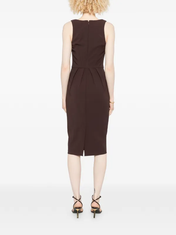 Elisabetta Franchi V-neck Midi Dress | Brown | FARFETCH