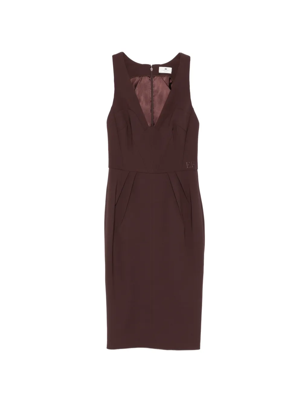 Elisabetta Franchi V-neck midi dress - Marrone