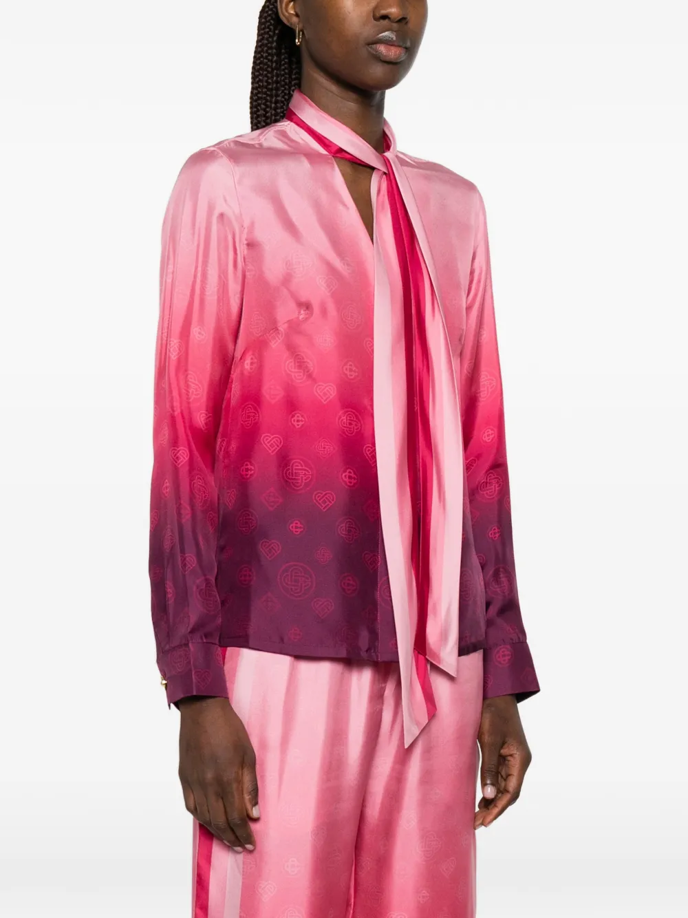 Casablanca Blouse met kleurverloop en strik Roze