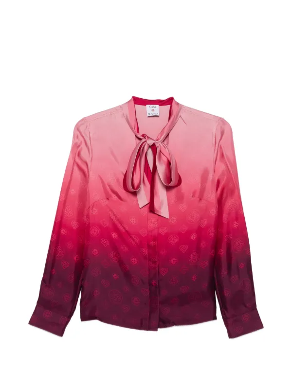 Casablanca Gradient Bow Shirt in Pink