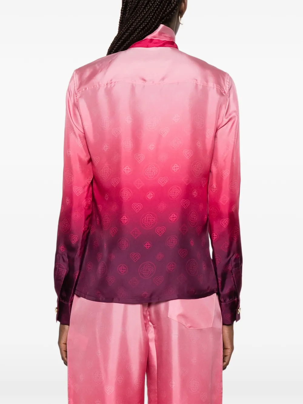 Casablanca Blouse met kleurverloop en strik Roze