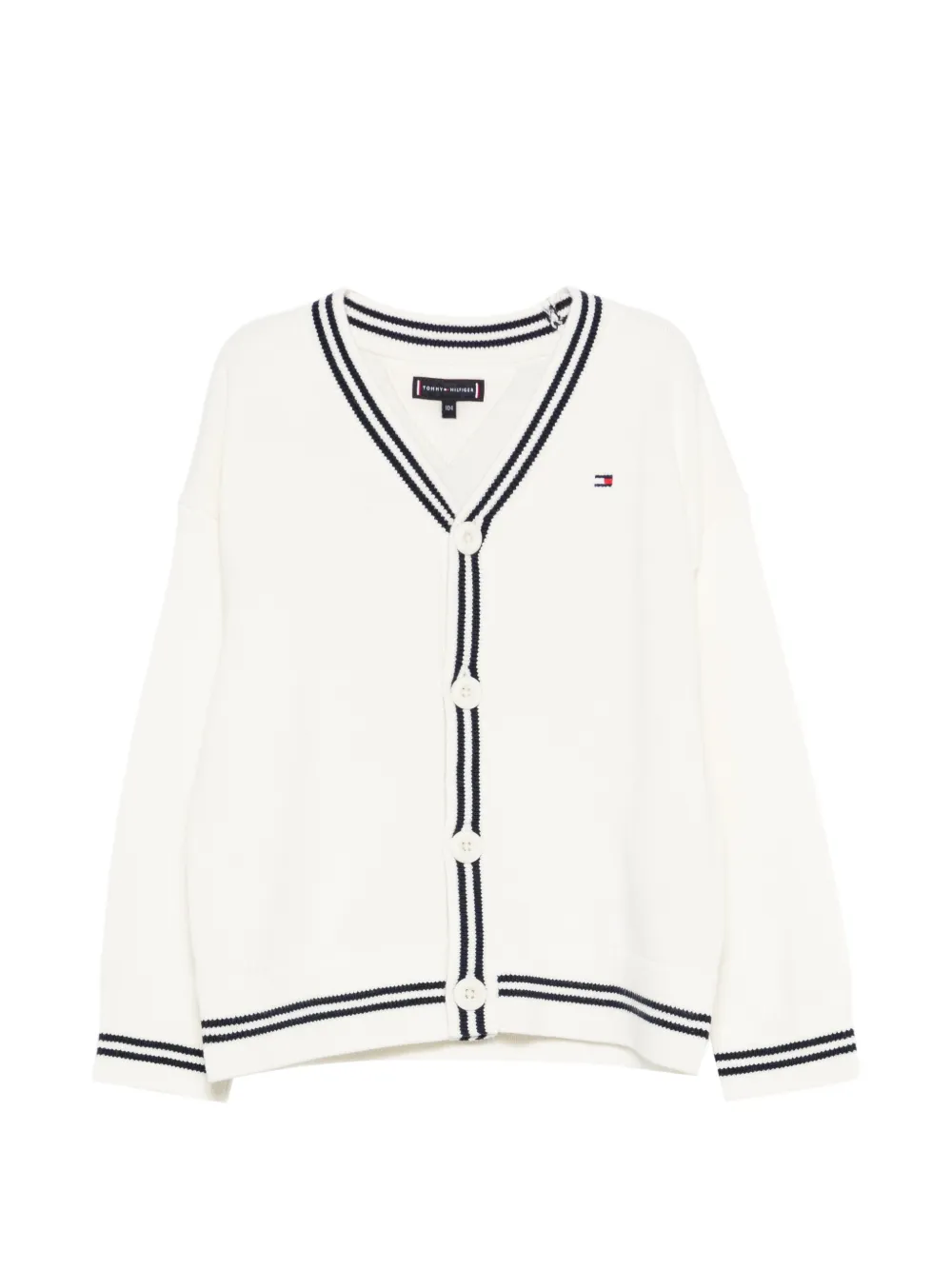 Tommy Hilfiger Junior striped button cardigan - White