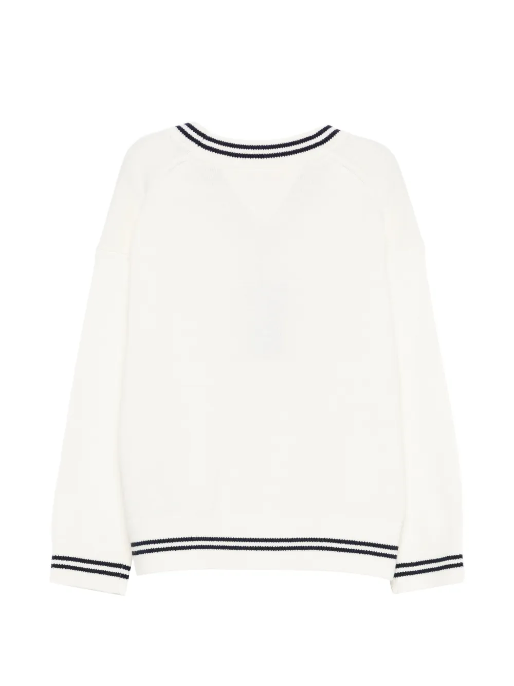 Tommy Hilfiger Junior Gestreept vest met knoop Wit
