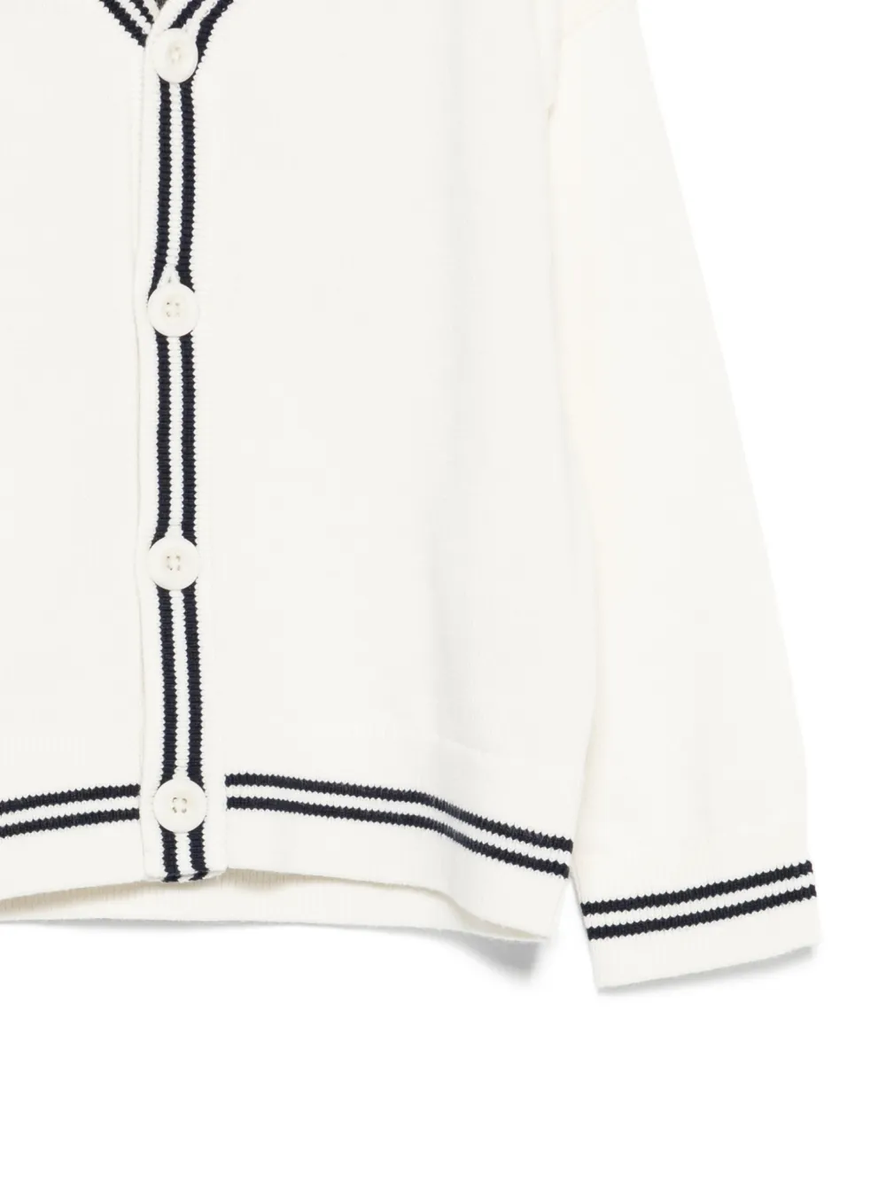 Tommy Hilfiger Junior Gestreept vest met knoop Wit